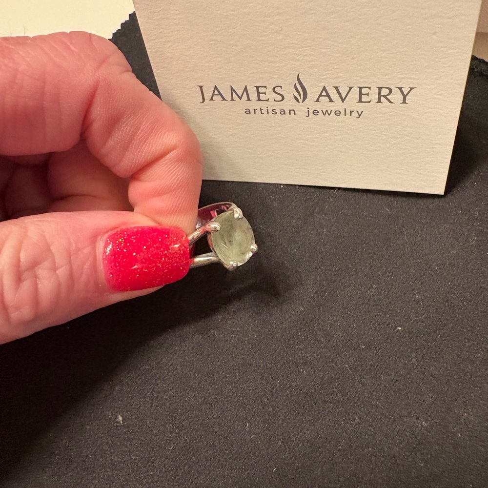 James Avery Silver and Prasiolite Ring with Elegant Design